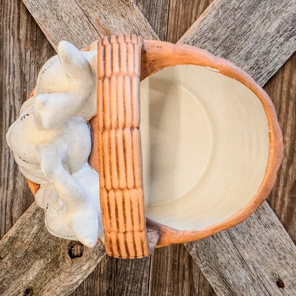 1970's Vintage Atlantic Mold, Easter Bunnies in Basket w/ 15 Iridescent Eggs - Picture 10 of 12